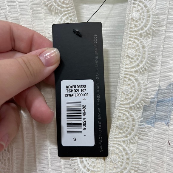 Sachin & Babi Womens Dress NEW Small Moyer Watercolor White Mini Ruffle Floral - Picture 3 of 8